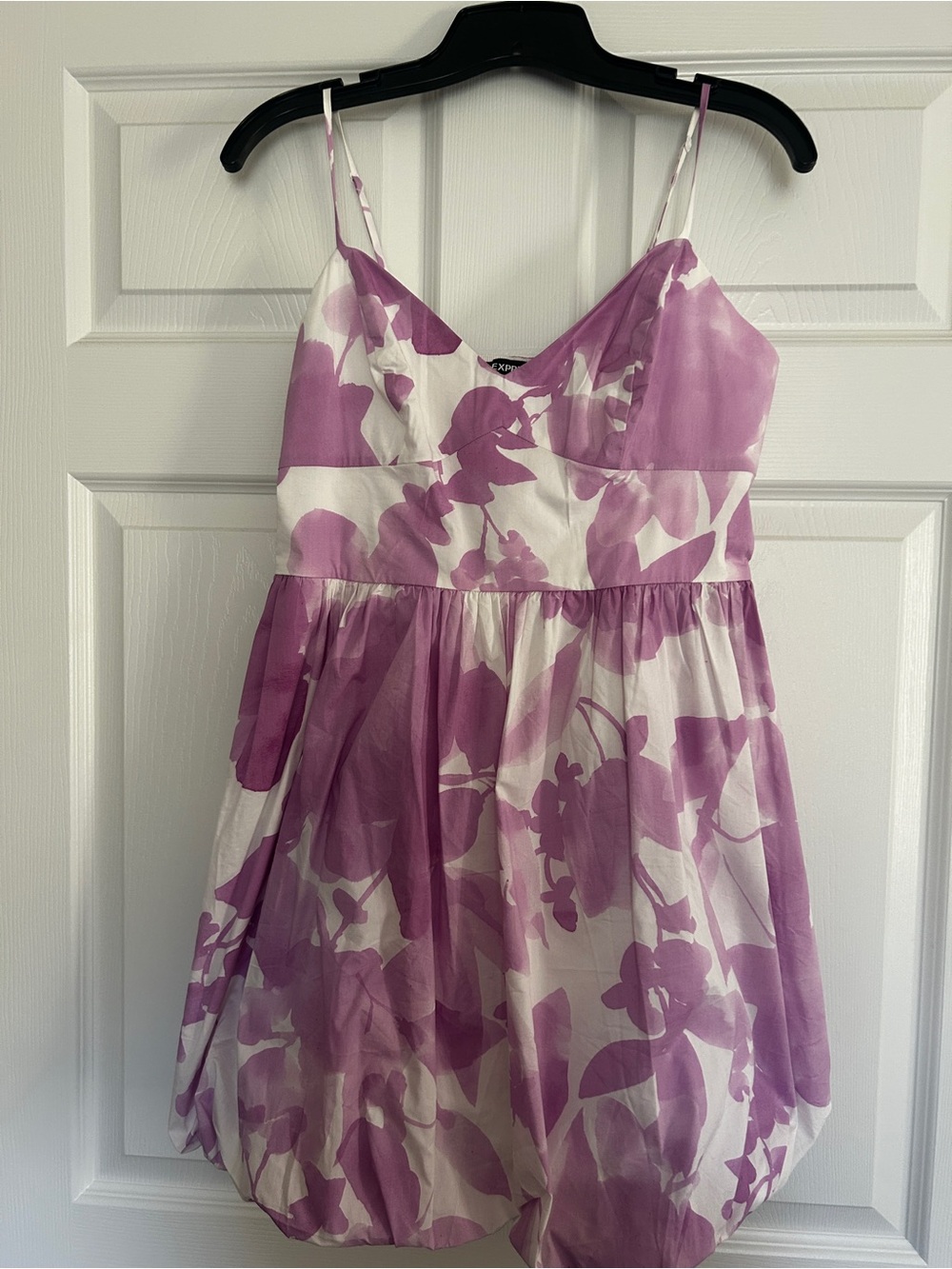 Express Purple Floral V-Neck Sundress
